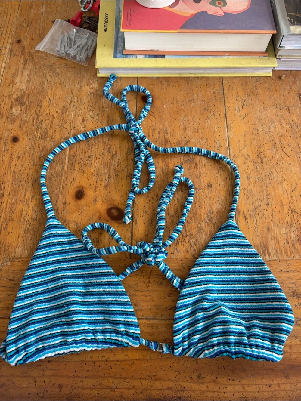 Frankie’s Bikini Tia Striped Terry Bikini Top